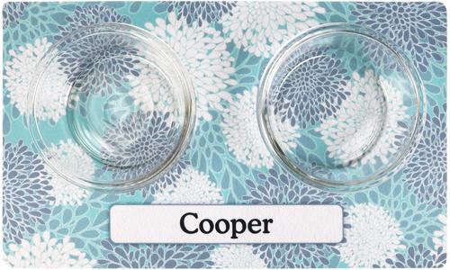 Show full view: Drymate Indian Summer Personalized Dog & Cat Placemat, Turquoise & White slide 5 of 7