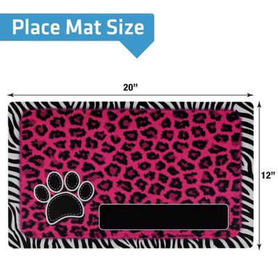 Show full view: Drymate Leopard Zebra Personalized Dog & Cat Placemat, Pink slide 5 of 9
