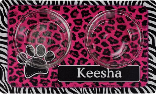 Show full view: Drymate Leopard Zebra Personalized Dog & Cat Placemat, Pink slide 6 of 9