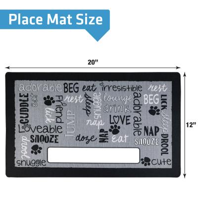 Show full view: Drymate Linen Personalized Dog & Cat Placemat, Black, Small slide 4 of 8