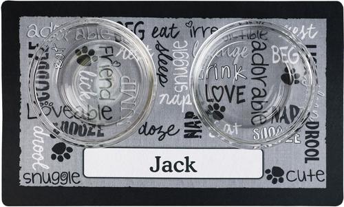 Show full view: Drymate Linen Personalized Dog & Cat Placemat, Black, Small slide 5 of 8