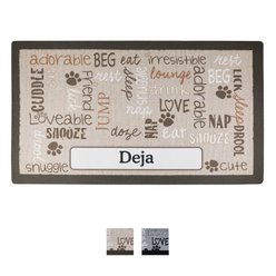 Drymate Linen Personalized Dog & Cat Placemat, Tan, Large