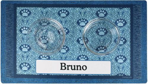 Show full view: Drymate Paw Braid Personalized Dog & Cat Placemat, Blue, Large slide 4 of 5