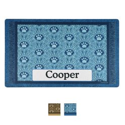 Drymate Paw Braid Personalized Dog & Cat Placemat, Blue, Small