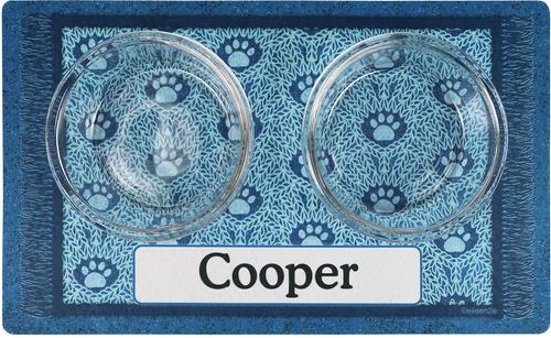 Show full view: Drymate Paw Braid Personalized Dog & Cat Placemat, Blue, Small slide 4 of 5
