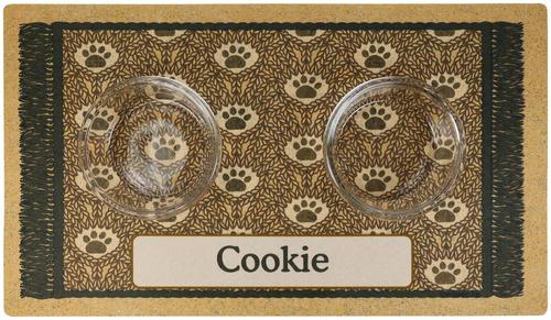 Show full view: Drymate Paw Braid Personalized Dog & Cat Placemat, Brown, Large slide 4 of 5