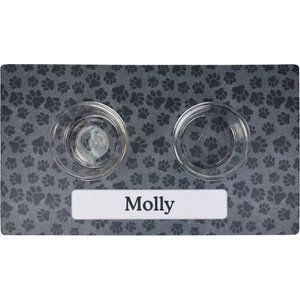 Drymate Paw Dots Personalized Dog & Cat Placemat, Large