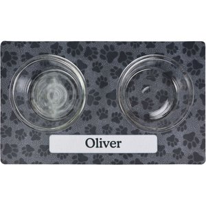Drymate Paw Dots Personalized Dog & Cat Placemat, Small