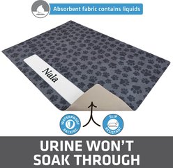 Drymate Personalized Cat Litter Mat, 20x28-in, Black Paw Dots slide 2 of 9