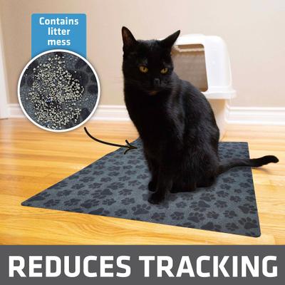 Show full view: Drymate Personalized Cat Litter Mat, 20x28-in, Black Paw Dots slide 3 of 10