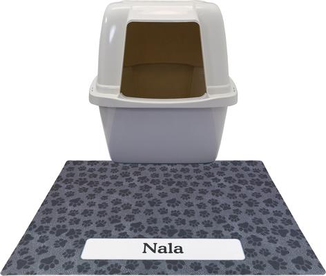 Show full view: Drymate Personalized Cat Litter Mat, 20x28-in, Black Paw Dots slide 5 of 10