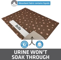 Drymate Personalized Cat Litter Mat, 20x28-in, Brown Stripe Tan Paw slide 2 of 9