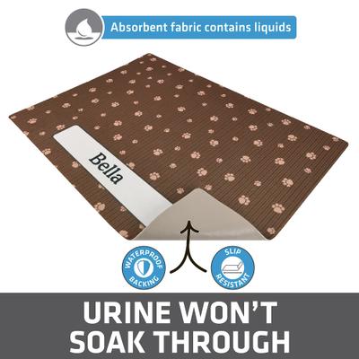 Show full view: Drymate Personalized Cat Litter Mat, 20x28-in, Brown Stripe Tan Paw slide 2 of 10