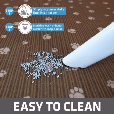 Show full view: Drymate Personalized Cat Litter Mat, 20x28-in, Brown Stripe Tan Paw slide 4 of 10