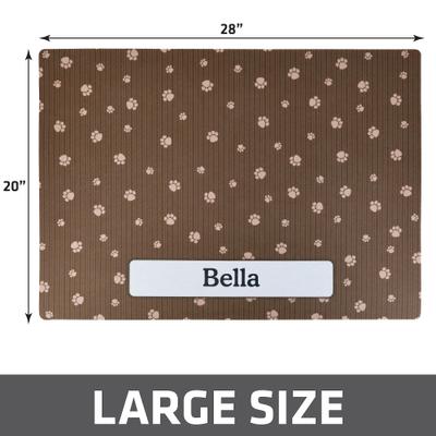 Show full view: Drymate Personalized Cat Litter Mat, 20x28-in, Brown Stripe Tan Paw slide 6 of 10