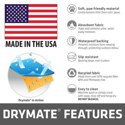 Show full view: Drymate Personalized Cat Litter Mat, 20x28-in, Brown Stripe Tan Paw slide 9 of 10