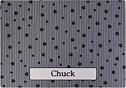 Drymate Personalized Cat Litter Mat, 20x28-in, Grey Stripe Black Paw