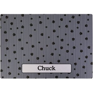 Drymate Personalized Cat Litter Mat, 20x28-in, Grey Stripe Black Paw