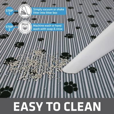 Show full view: Drymate Personalized Cat Litter Mat, 20x28-in, Grey Stripe Black Paw slide 4 of 10
