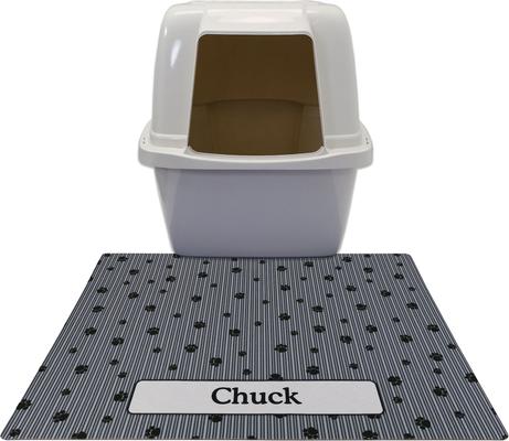 Show full view: Drymate Personalized Cat Litter Mat, 20x28-in, Grey Stripe Black Paw slide 5 of 10