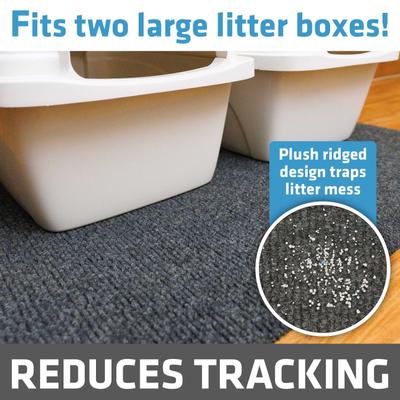 Show full view: Drymate Jumbo Plush Cat Litter Trapping Mat, Charcoal, 30-in x 45-in slide 3 of 10