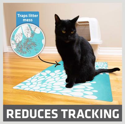 Show full view: Drymate Protecitve & Decorative Cat Litter Mat, Rejuvenation Blue, Large, 20-in x 28-in slide 3 of 9