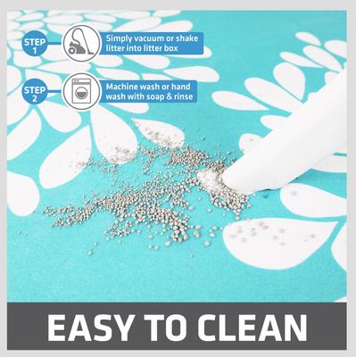 Show full view: Drymate Protecitve & Decorative Cat Litter Mat, Rejuvenation Blue, Large, 20-in x 28-in slide 5 of 9