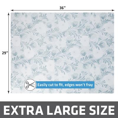 Show full view: Drymate Protective & Decorative Cat Litter Mat, Light Blue Floral, X-Large, 29-in x 36-in slide 5 of 9