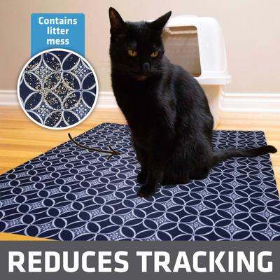 Show full view: Drymate Protective & Decorative Cat Litter Mat, Indigo Blue, X-Large, 29-in x 36-in slide 2 of 9