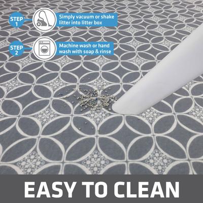 Show full view: Drymate Protective & Decorative Cat Litter Mat, Indigo Grey, X-Large, 29-in x 36-in slide 4 of 9