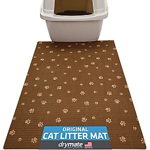 Drymate Protective & Decorative Cat Litter Mat, Brown Stripe, Large, 20-in x 28-in