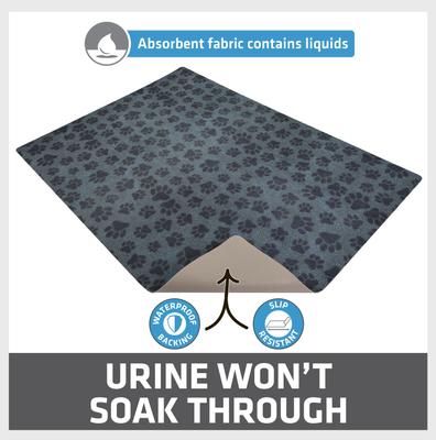Show full view: Drymate Protective & Decorative Cat Litter Mat, Paw Dots, Large, 20-in x 28-in slide 3 of 8