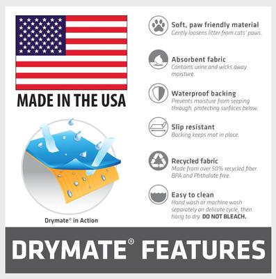 Show full view: Drymate Protective & Decorative Cat Litter Mat, Paw Dots, Large, 20-in x 28-in slide 6 of 8