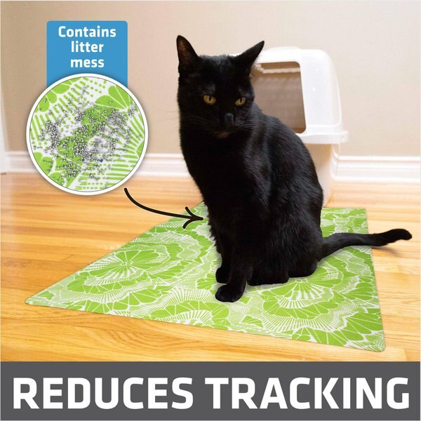 Drymate Protective & Decorative Cat Litter Mat, Surf Green, Large, 20-in x 28-in