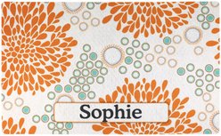 Drymate Rejuvenation Personalized Dog & Cat Placemat, Orange & Turquoise