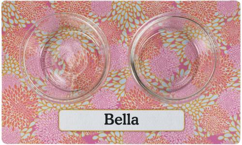 Show full view: Drymate Rejuvenation Pink Flowers Personalized Dog & Cat Placemat slide 4 of 4