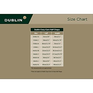 Dublin Easy-Care Adults Half Chaps II, Black, Medium