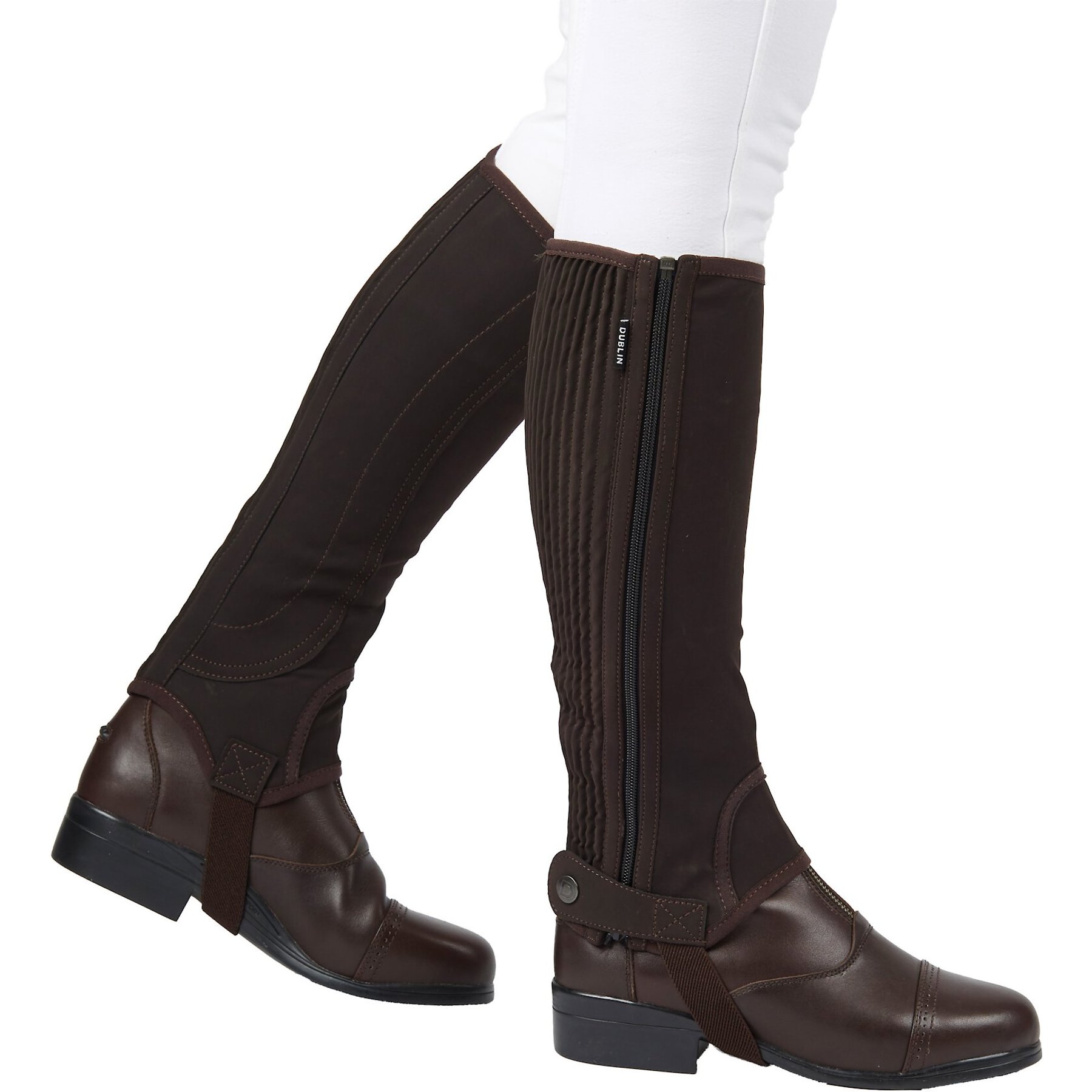 Dublin Easy-Care Adults Half Chaps II, Brown, Small