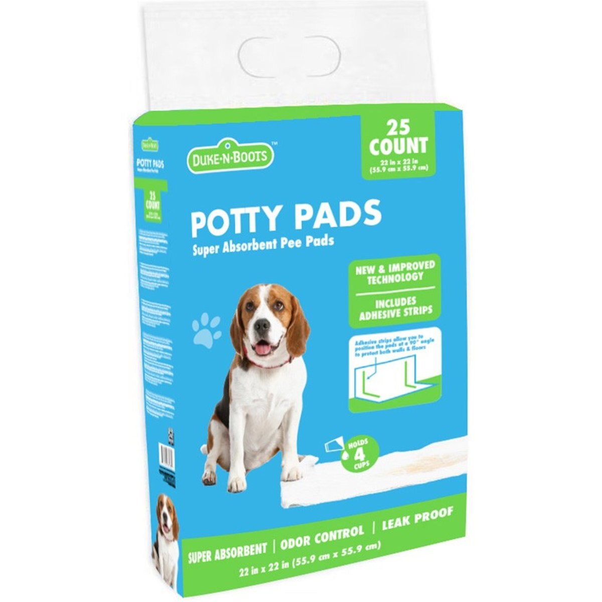 Duke-N-Boots Dog Pee Pads with Adhesive Backing, Medium, 25 count