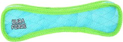 DuraForce Bone Tiger Squeaky Plush Dog Toy, Blue/Green