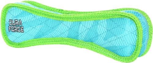 Show full view: DuraForce Bone Tiger Squeaky Plush Dog Toy, Blue/Green slide 2 of 4