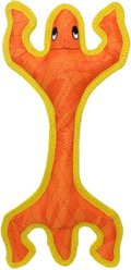 DuraForce Lizard Tiger Squeaky Plush Dog Toy, Orange/Yellow