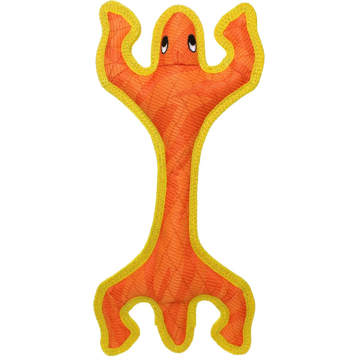 DuraForce Lizard Tiger Squeaky Plush Dog Toy, Orange/Yellow