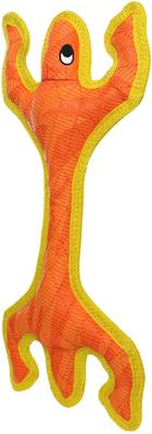 Show full view: DuraForce Lizard Tiger Squeaky Plush Dog Toy, Orange/Yellow slide 2 of 4