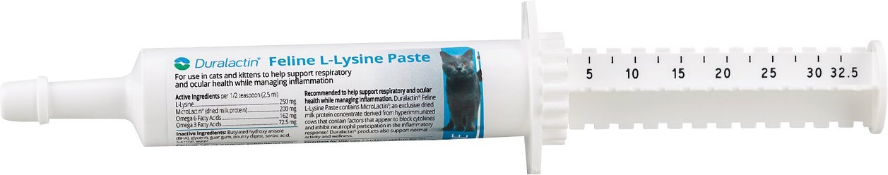 Duralactin Feline L-lysine Cat Supplement, 32.5-mL syringe