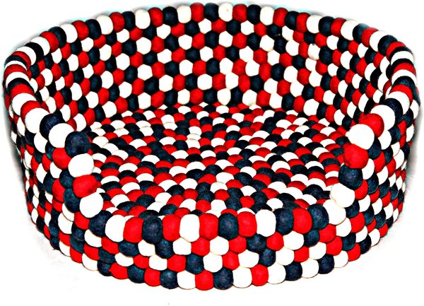 Show full view: Durkha Premium Felt Bolster Dog Bed, Red, White & Blue slide 1 of 5