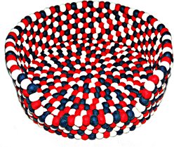 Durkha Premium Felt Bolster Dog Bed, Red, White & Blue slide 2 of 4