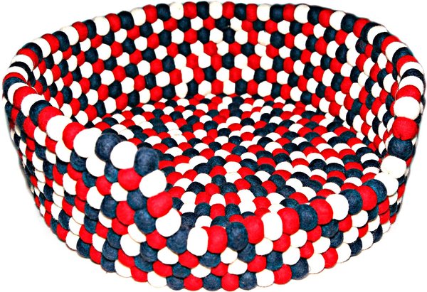 Show full view: Durkha Premium Felt Bolster Dog Bed, Red, White & Blue slide 3 of 5