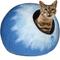 Show in main carousel: Durkha Premium Felt Cave Cat Bed, Light Blue & White slide 2 of 5