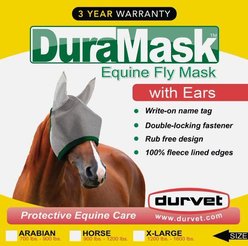 Durvet DuraMask Equine Fly Mask with Ears, Horse